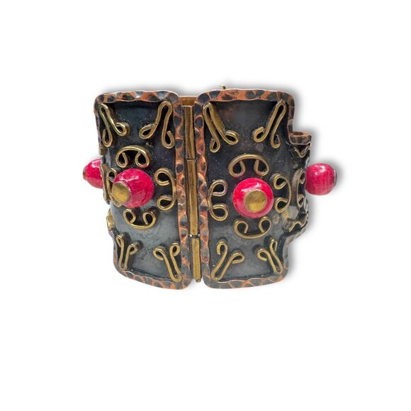 Casa Maya Mexico Copper Hinge Bangle - Picture 4 of 11